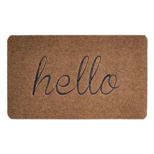 Πατάκι εισόδου hello HUH-0073, αντιολισθητικό, 60 x 90cm, καφέ | Οικιακές & Προσωπικές Συσκευές | elabstore.gr