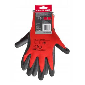 LAHTI PRO αντιολισθητικά γάντια εργασίας L2212, 10/XL, κόκκινο-μαύρο | Εργαλεία | elabstore.gr