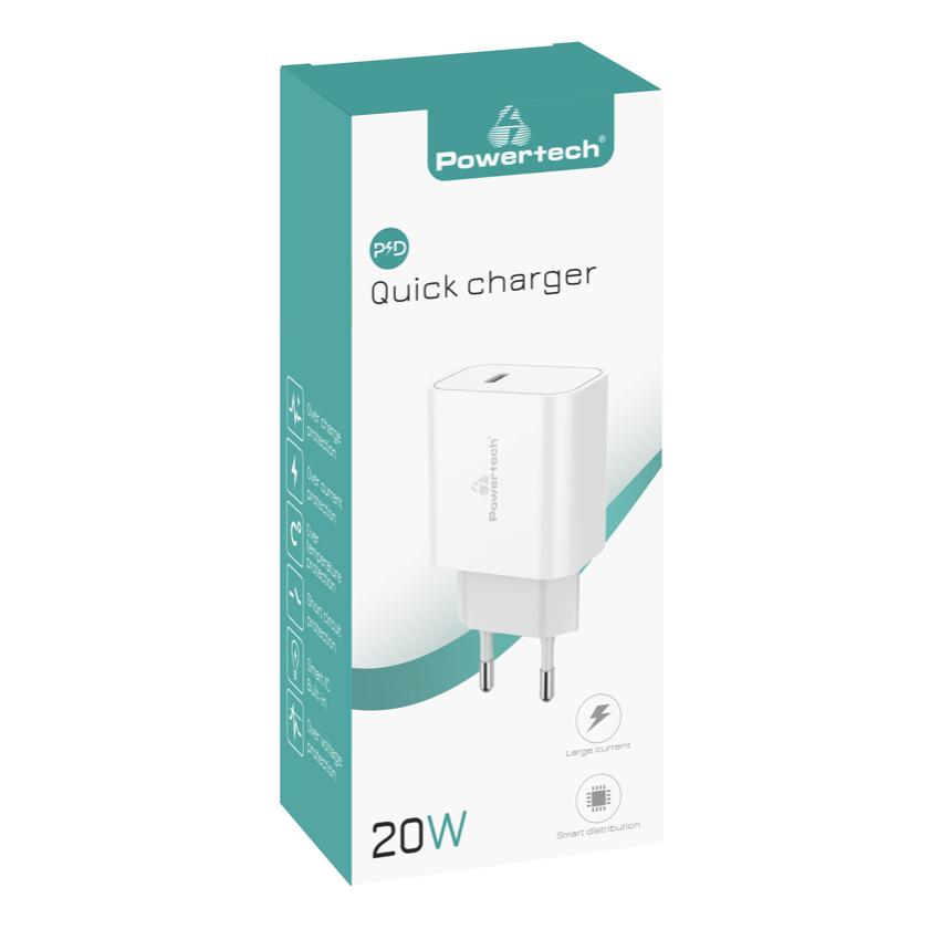 POWERTECH φορτιστής τοίχου PT-978, USB-C, PD 3.0 20W, λευκός | eLabstore.gr POWERTECH φορτιστής τοίχου PT-978, USB-C, PD 3.0 20W, λευκός | Αξεσουάρ κινητών | elabstore.gr