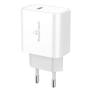 POWERTECH φορτιστής τοίχου PT-978, USB-C, PD 3.0 20W, λευκός | Αξεσουάρ κινητών | elabstore.gr