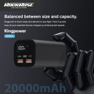 ROCKROSE power bank RRPB21, 20000mAh, 2x USB & USB Type-C, 52.5W, γκρι | eLabstore.gr ROCKROSE power bank RRPB21, 20000mAh, 2x USB & USB Type-C, 52.5W, γκρι | Αξεσουάρ κινητών | elabstore.gr