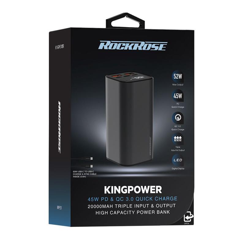 ROCKROSE power bank RRPB21, 20000mAh, 2x USB & USB Type-C, 52.5W, γκρι | eLabstore.gr ROCKROSE power bank RRPB21, 20000mAh, 2x USB & USB Type-C, 52.5W, γκρι | Αξεσουάρ κινητών | elabstore.gr