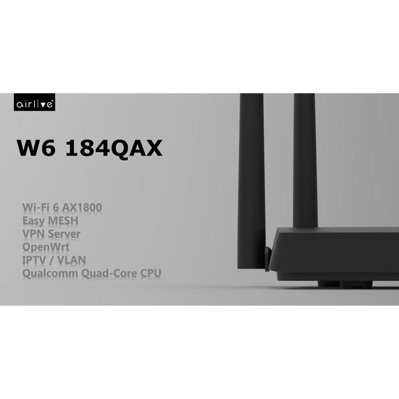 AIRLIVE mesh router W6184QAX, WiFi 6 dual band, AX1800, 4x Gigabit ports | eLabstore.gr AIRLIVE mesh router W6184QAX, WiFi 6 dual band, AX1800, 4x Gigabit ports | Δικτυακά | elabstore.gr