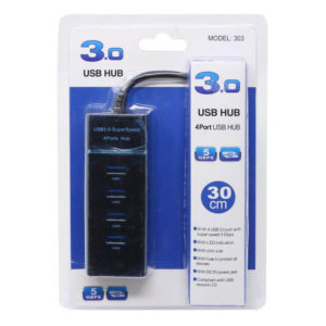 USB 3.0 HUB 4-Port Hi-Speed w/Blue LED Desing KO281 | Περιφερειακά | elabstore.gr