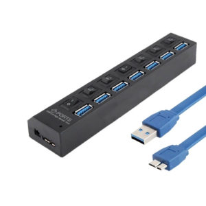 USB 3.0 HUB 7-Port Hi-Speed w/Switches & Blue LED Desing KO283 | eLabstore.gr USB 3.0 HUB 7-Port Hi-Speed w/Switches & Blue LED Desing KO283 | Περιφερειακά | elabstore.gr