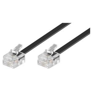 Goobay καλώδιο τηλέφωνου 6P4C σε μαύρο χρώμα - 15M |  | elabstore.gr