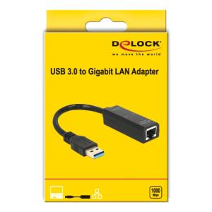 DELOCK αντάπτορας USB 3.0 σε RJ45 62616, 1000Mbps, μαύρος | Δικτυακά | elabstore.gr