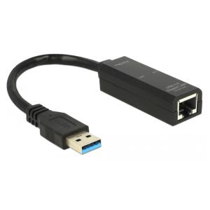 DELOCK αντάπτορας USB 3.0 σε RJ45 62616, 1000Mbps, μαύρος | Δικτυακά | elabstore.gr