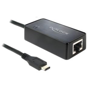 DELOCK Adapter USB 3.1 Type-C σε Gigabit LAN, Black | Δικτυακά | elabstore.gr