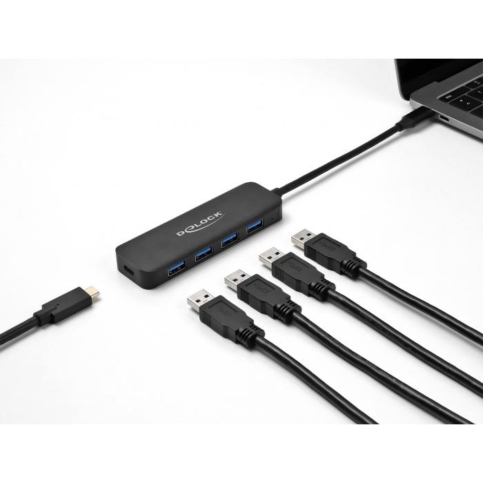 DELOCK USB-C hub 64170, 4x USB 5Gbps, USB-C PD 85W, μαύρο | eLabstore.gr DELOCK USB-C hub 64170, 4x USB 5Gbps, USB-C PD 85W, μαύρο | Συνοδευτικά PC | elabstore.gr