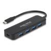 DELOCK USB-C hub 64170, 4x USB 5Gbps, USB-C PD 85W, μαύρο | eLabstore.gr DELOCK USB-C hub 64170, 4x USB 5Gbps, USB-C PD 85W, μαύρο | Συνοδευτικά PC | elabstore.gr