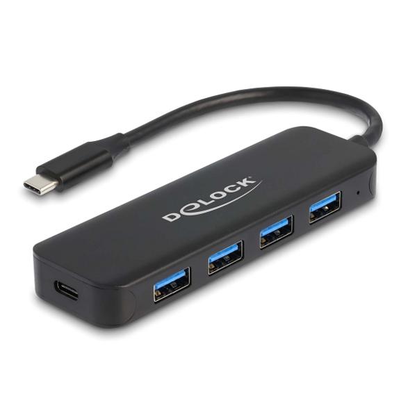 DELOCK USB-C hub 64170, 4x USB 5Gbps, USB-C PD 85W, μαύρο | eLabstore.gr DELOCK USB-C hub 64170, 4x USB 5Gbps, USB-C PD 85W, μαύρο | Συνοδευτικά PC | elabstore.gr