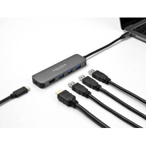 DELOCK USB-C hub 64170, 3x USB 5Gbps, HDMI 4K, USB-C PD 85W, γκρι | eLabstore.gr DELOCK USB-C hub 64170, 3x USB 5Gbps, HDMI 4K, USB-C PD 85W, γκρι | Συνοδευτικά PC | elabstore.gr