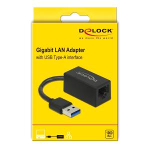 DELOCK αντάπτορας USB 3.1 σε RJ45 65903, Gen 1, 1000Mbps, 12cm, μαύρος | Δικτυακά | elabstore.gr