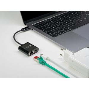 DELOCK αντάπτορας USB Type-C σε ethernet RJ45 66644, 1000Mbps, μαύρο | Δικτυακά | elabstore.gr