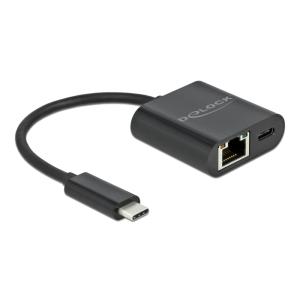 DELOCK αντάπτορας USB Type-C σε ethernet RJ45 66644, 1000Mbps, μαύρο | Δικτυακά | elabstore.gr