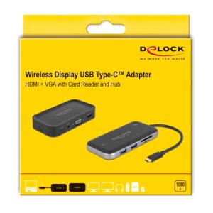 DELOCK wireless docking station 87775, HDMI/VGA, 2x USB/SD & micro SD | Συνοδευτικά PC | elabstore.gr