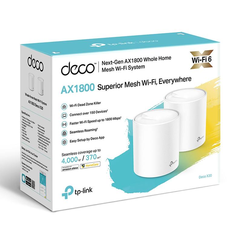 TP-LINK Mesh WiFi 6 access point Deco X20, AX1800 Dual Band, 2τμχ, V.2.0 | eLabstore.gr TP-LINK Mesh WiFi 6 access point Deco X20, AX1800 Dual Band, 2τμχ, V.2.0 | Δικτυακά | elabstore.gr