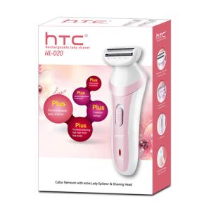 HTC αποτριχωτική μηχανή HL-020, 3 σε 1, επαναφορτιζόμενη, ροζ | Οικιακές & Προσωπικές Συσκευές | elabstore.gr