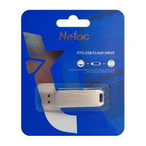 NETAC USB Flash Drive U782C, 128GB, USB 3.0 & USB Type-C, OTG, ασημί | Συνοδευτικά PC | elabstore.gr