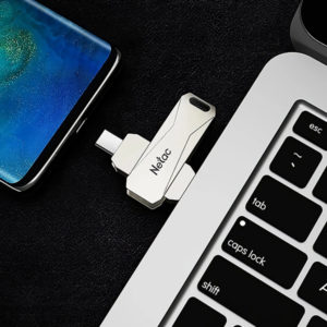 NETAC USB Flash Drive U782C, 128GB, USB 3.0 & USB Type-C, OTG, ασημί | Συνοδευτικά PC | elabstore.gr