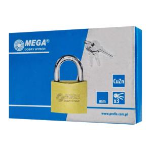 MEGA λουκέτο ασφαλείας 24263, 3x κλειδιά, μεταλλικό, 63mm | Gadgets - Αξεσουάρ | elabstore.gr