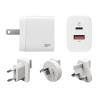 SILICON POWER φορτιστής τοίχου QM16, USB & USB-C, UK/EU/AU/US, λευκός | Αξεσουάρ κινητών | elabstore.gr