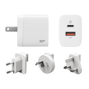 SILICON POWER φορτιστής τοίχου QM16, USB & USB-C, UK/EU/AU/US, λευκός | Αξεσουάρ κινητών | elabstore.gr