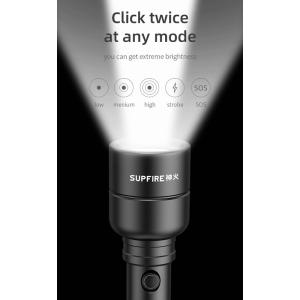SUPFIRE φορητός φακός Y16, 20W, 1700lm, 350m, 2x 4000mAh, IP46 | eLabstore.gr SUPFIRE φορητός φακός Y16, 20W, 1700lm, 350m, 2x 4000mAh, IP46 | Φωτισμός | elabstore.gr