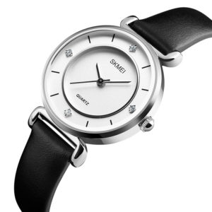 SKMEI γυναικείο ρολόι 1330LSI, με δερμάτινο λουρί, 36mm, 3 ATM, ασημί | Οικιακές & Προσωπικές Συσκευές | elabstore.gr