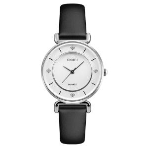 SKMEI γυναικείο ρολόι 1330LSI, με δερμάτινο λουρί, 36mm, 3 ATM, ασημί | Οικιακές & Προσωπικές Συσκευές | elabstore.gr