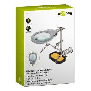 GOOBAY μεγεθυντικός φακός 51226 με clips συγκράτησης, 2x, LED φωτισμός | Εργαλεία | elabstore.gr