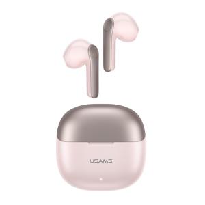 USAMS earphones με θήκη φόρτισης XH09, True Wireless, ροζ | Αξεσουάρ κινητών | elabstore.gr