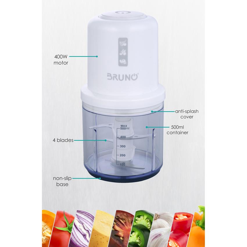 BRUNO Πολυκόφτης BRN-0066, 500ml, 400W, 4 λεπίδες, λευκό | eLabstore.gr BRUNO Πολυκόφτης BRN-0066, 500ml, 400W, 4 λεπίδες, λευκό | Οικιακές & Προσωπικές Συσκευές | elabstore.gr