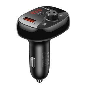 USAMS FM transmitter CC143, 2x USB/USB-C/micro SD, BT, οθόνη, 50W, μαύρο | Gadgets - Αξεσουάρ | elabstore.gr