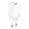 USAMS φορτιστής τοίχου CC144, USB-C & USB, PD & QC, 33W, λευκός | Αξεσουάρ κινητών | elabstore.gr