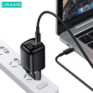 USAMS φορτιστής τοίχου CC152 με οθόνη, USB-C & USB, PD & QC, 33W, μαύρος | eLabstore.gr USAMS φορτιστής τοίχου CC152 με οθόνη, USB-C & USB, PD & QC, 33W, μαύρος | Αξεσουάρ κινητών | elabstore.gr