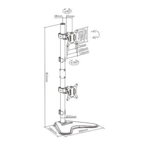BRATECK βάση γραφείου LDT66-T02V για 2 οθόνες 17"-32", 9kg ανά οθόνη | eLabstore.gr BRATECK βάση γραφείου LDT66-T02V για 2 οθόνες 17"-32", 9kg ανά οθόνη | Εικόνα & Ήχος | elabstore.gr