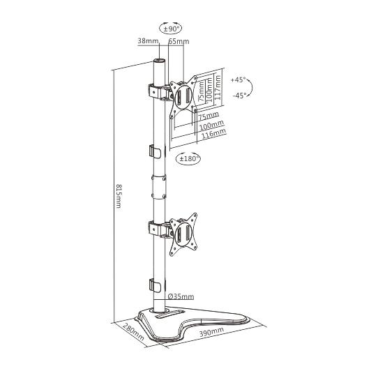 BRATECK βάση γραφείου LDT66-T02V για 2 οθόνες 17"-32", 9kg ανά οθόνη | eLabstore.gr BRATECK βάση γραφείου LDT66-T02V για 2 οθόνες 17"-32", 9kg ανά οθόνη | Εικόνα & Ήχος | elabstore.gr