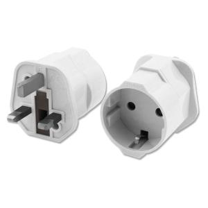 POWERTECH αντάπτορας ρεύματος PT-991, UK σε German type, 13A, λευκός | Τροφοδοσία Ρεύματος | elabstore.gr