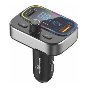 POWERTECH FM Transmitter PT-999 με οθόνη, RGB, QC3.0, Bluetooth, μαύρος | Gadgets - Αξεσουάρ | elabstore.gr