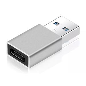 POWERTECH αντάπτορας USB 3.0 αρσενικό σε USB-C θηλυκό PTH-063, ασημί | Αξεσουάρ κινητών | elabstore.gr