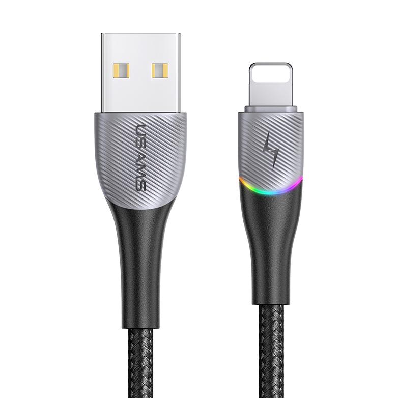 USAMS καλώδιο Lightning σε USB SJ541 με RGB φωτισμό, 2.4A, 1.2m, μαύρο | eLabstore.gr USAMS καλώδιο Lightning σε USB SJ541 με RGB φωτισμό, 2.4A, 1.2m, μαύρο | Αξεσουάρ κινητών | elabstore.gr