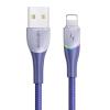 USAMS καλώδιο Lightning σε USB SJ541 με RGB φωτισμό, 2.4A, 1.2m, μπλε | Αξεσουάρ κινητών | elabstore.gr