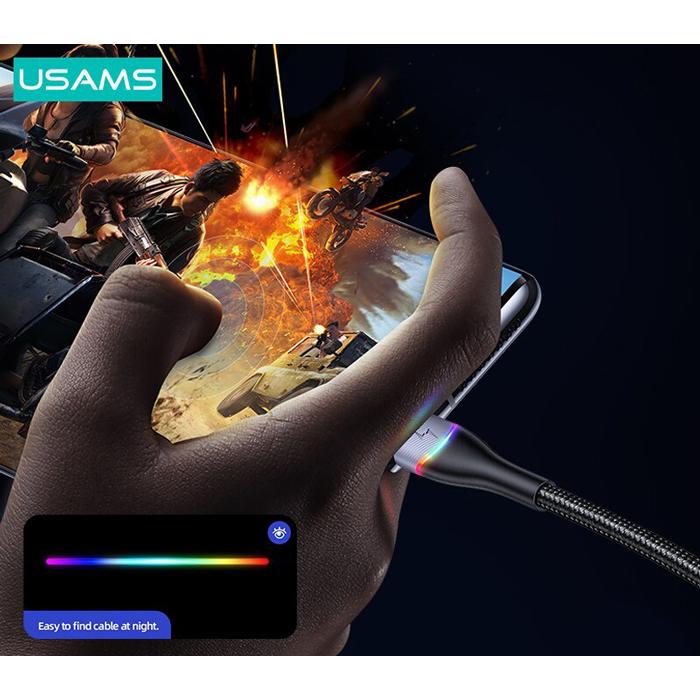 USAMS καλώδιο USB-C σε USB SJ542 με RGB φωτισμό, 3A, 1.2m, μαύρο | eLabstore.gr USAMS καλώδιο USB-C σε USB SJ542 με RGB φωτισμό, 3A, 1.2m, μαύρο | Αξεσουάρ κινητών | elabstore.gr