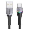 USAMS καλώδιο USB-C σε USB SJ542 με RGB φωτισμό, 3A, 1.2m, μαύρο | Αξεσουάρ κινητών | elabstore.gr
