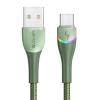 USAMS καλώδιο USB-C σε USB SJ542 με RGB φωτισμό, 3A, 1.2m, πράσινο | Αξεσουάρ κινητών | elabstore.gr