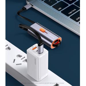 USAMS αντάπτορας USB-C σε USB-C/USB/Lightning SJ560, 60W PD, 0.3m, γκρι | Αξεσουάρ κινητών | elabstore.gr