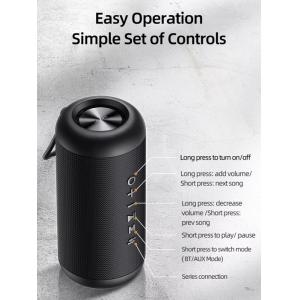 USAMS φορητό ηχείο YX008, 10W, Bluetooth/3.5mm, 1800mAh, IPX6, μαύρο | Εικόνα & Ήχος | elabstore.gr