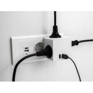 DELOCK αντάπτορας ρεύματος 11496, 3x schuko, USB-C & 2x USB, 16A, λευκός | Τροφοδοσία Ρεύματος | elabstore.gr